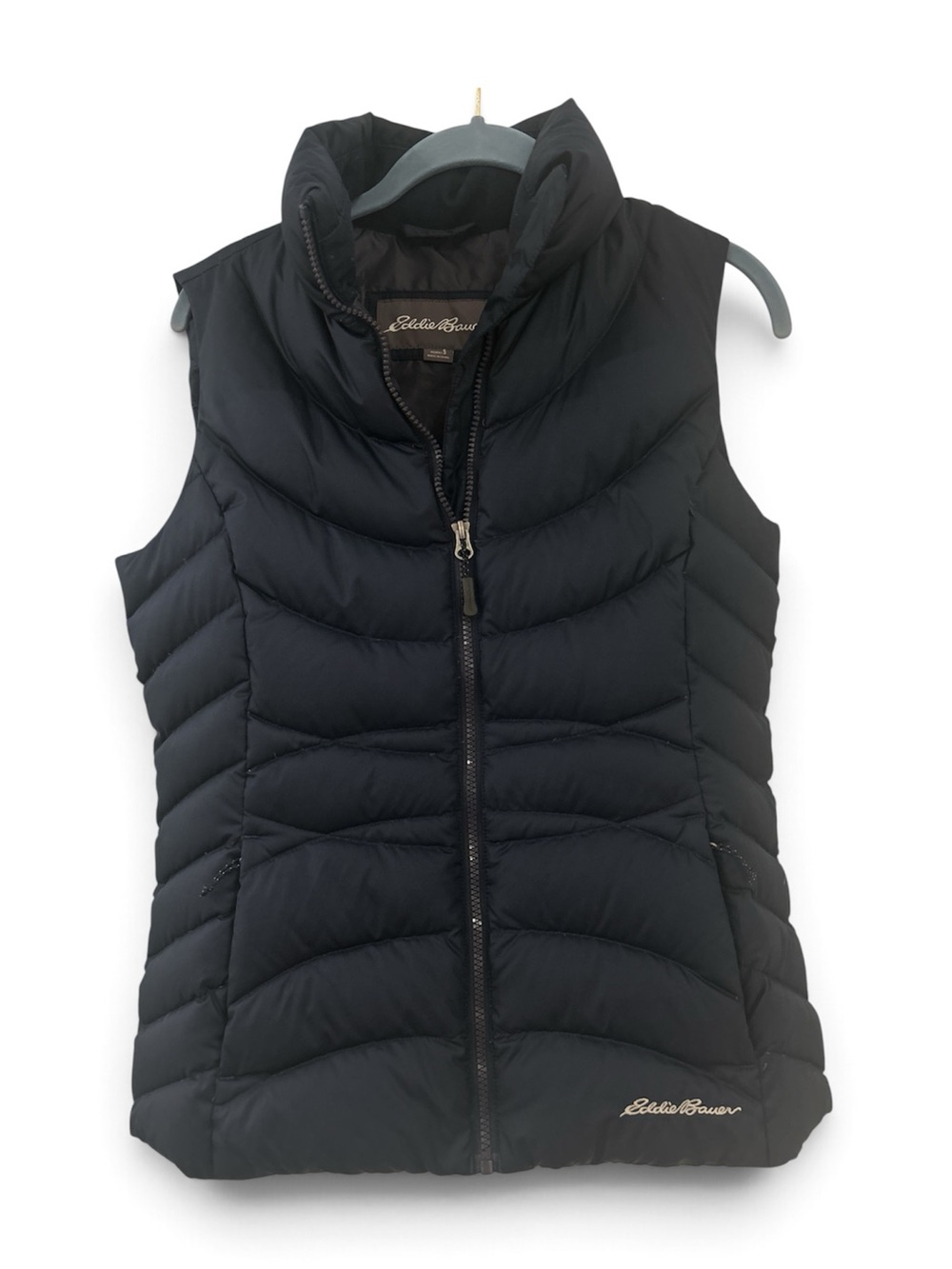 Eddie Bauer 650 Puffer Down Navy Zip-Up Vest Jacket | Size Small
